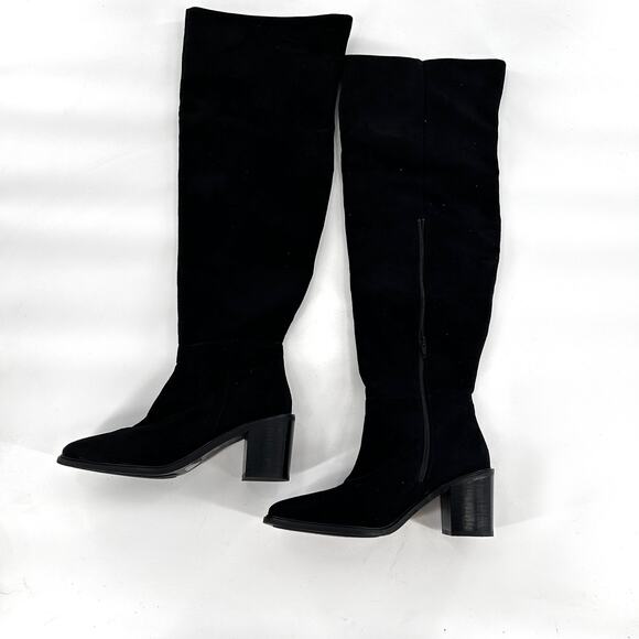 Seychelles Paradise City Over Knee Boots 6.5 NWOT Black OTK Cognac Tan Boho - Picture 7 of 10